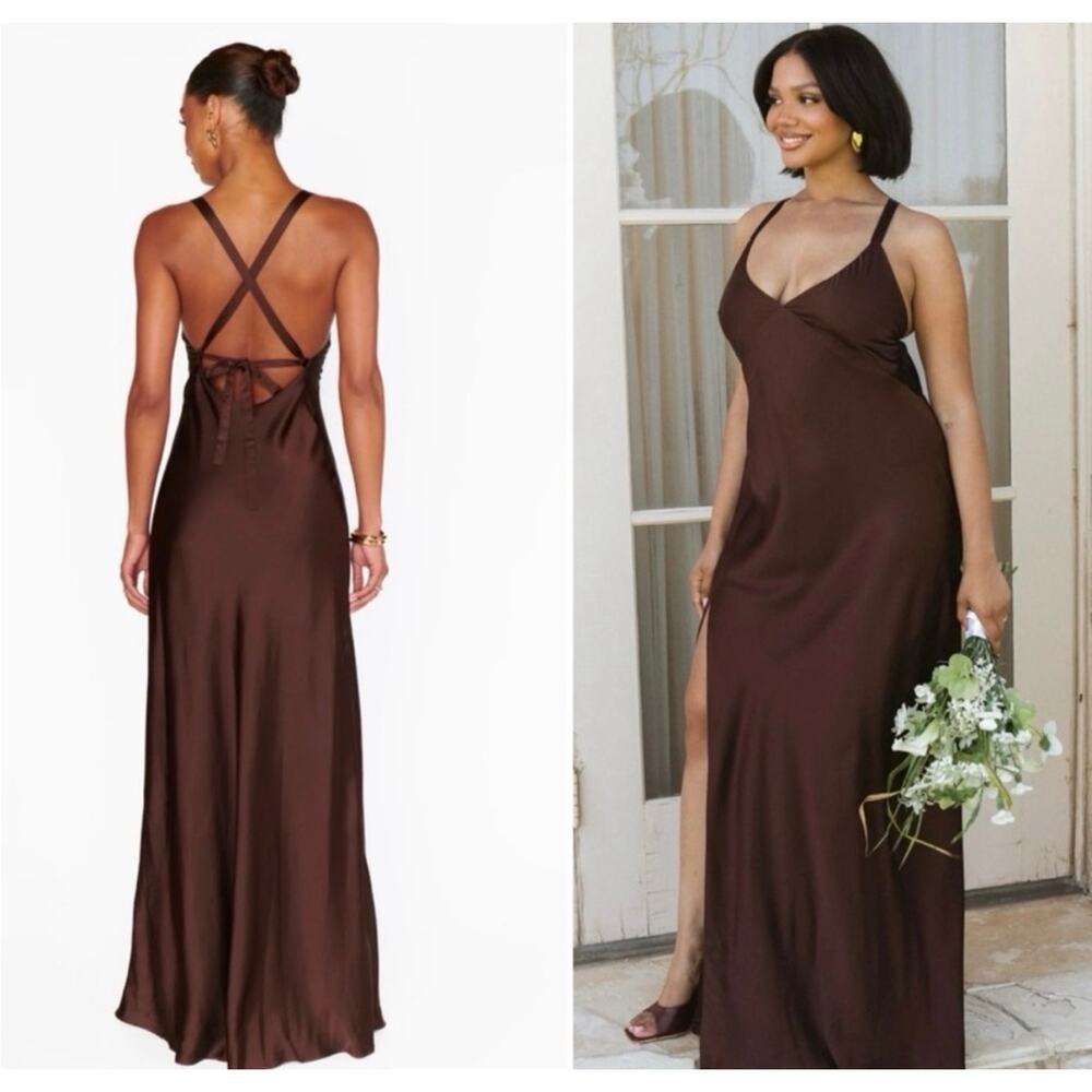 Show Me Your MuMu Anderson Maxi Dress Brown size Small - Picture 2 of 9